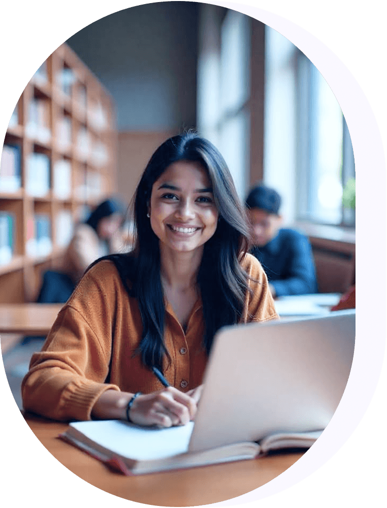 Professional woman working on laptop in modern office environment